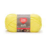 Ball of Red Heart soft yarn in lemon (light yellow)