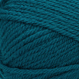 Red Heart soft yarn swatch in shade teal (peacock blue)