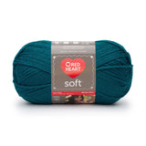 Ball of Red Heart soft yarn in teal (peacock blue)