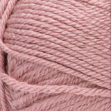Red Heart soft yarn swatch in shade rose blush (pale dusty rose)