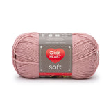 Ball of Red Heart soft yarn in rose blush (pale dusty rose)