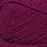 Red Heart soft yarn swatch in shade berry (medium/dark purple shade)