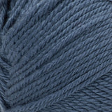 Red Heart soft yarn swatch in shade mid blue (medium pale blue)