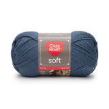 Ball of Red Heart soft yarn in mid blue (medium pale blue)