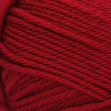 Red Heart soft yarn swatch in shade really red (medium/dark red)