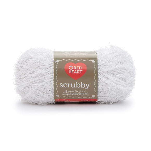 Ball of Red Heart Scrubby in shade coconut (white)