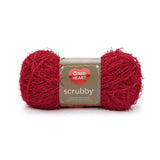 Ball of Red Heart Scrubby in shade cherry (bright medium red)