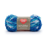 Ball of Red Heart Scrubby in shade waves (white, light to dark blue ombre)