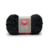 Ball of Red Heart Scrubby Sparkle in shade licorice (black)