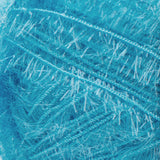 Red Heart Scrubby Sparkle swatch in shade icepop (bright light blue)