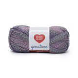 Ball of Red Heart Gemstone yarn in shade amethyst (light to medium faded purples and grey colourway with twists)