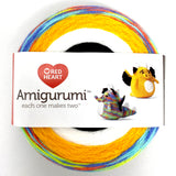 Amigurumi 4 colour yarn wheel (dragons) black, white, yellow, multi (yellow/multi for bodies, black/white for accents)