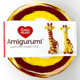 Amigurumi 4 colour yarn wheel (giraffes) white, yellow, brown, white/yellow/brown multi