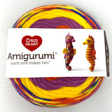 Amigurumi 4 colour yarn wheel (seahorses) yellow, orange, purple, multi