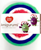 Amigurumi 4 colour yarn wheel (monster) white, pink, green, blue (multi-coloured monster)