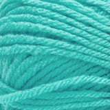 Swatch of Red Heart Heat Wave yarn in shade blue skies (light blue)