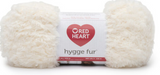 Ball of Red Heart Hygge Fur textured yarn in cotton tail (white)