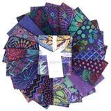 Fat Quarter bundle in shade Emperor (assorted print blue and purple fabric precuts)