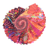 Design Roll precut set in Equator (assorted orange and red floral and assorted print fabric pieces)