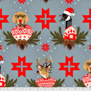 Group swatch assorted Holiday Homies Flannel themed fabrics in various styles/colours