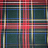 Square swatch green/red/yellow tartan plaid fabric