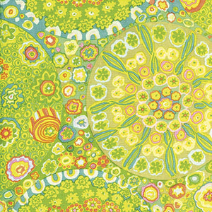 Group swatch millefiori printed fabric in various colours