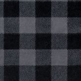 Swatch of grey and black buffalo check flannel