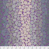 Swatch of ombre leaves printed fabric in grey