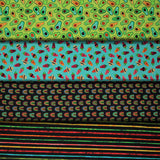 Group swatch assorted printed fabrics from the Chili Smiles line in various styles