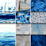 Group swatch sail away themed fabrics in various styles/colours