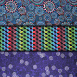 Group swatch groovy themed fabrics in various styles/colours