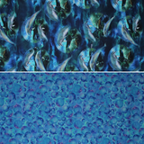 Group swatch Dazzling Dolphins fabrics in various styles/colours