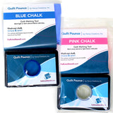 2 Quilt Pounce Chalk products in packaging in blue and pink colours on white background