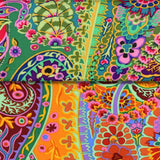 Group swatch paisley jungle printed fabric in various colours