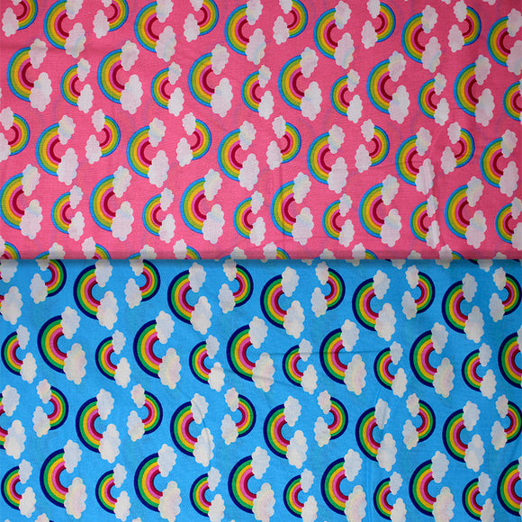 Group swatch Rainbow themed fabrics in various colours