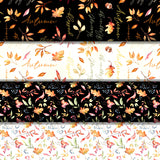 Group swatch assorted Autumn Day themed fabrics in various styles/colours