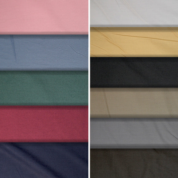 Group swatch cotton/poly blend solids in various colours