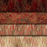 Group swatch assorted fabrics from The Art of Marbling: Scarlet Feather collection