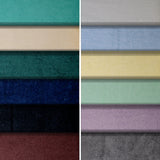 Group swatch assorted terry cloth solids in various colours