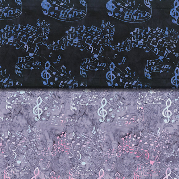 Group swatch Music Notes themed fabrics in various styles/colours