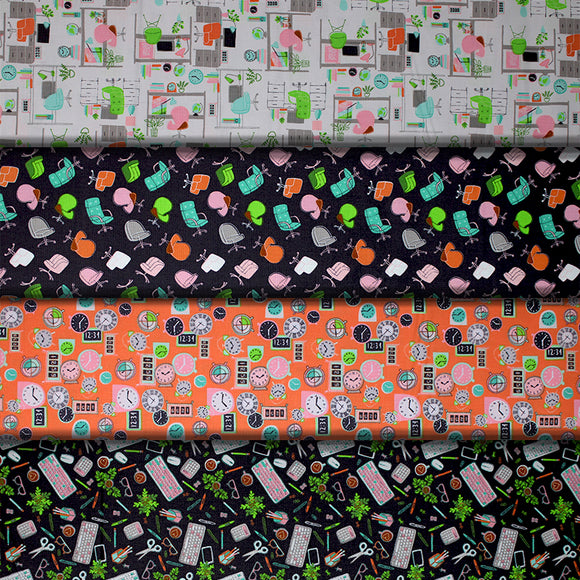 Group swatch office themed fabrics in various styles/colours