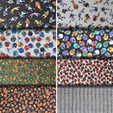 Group swatch football themed fabrics in various styles/colours