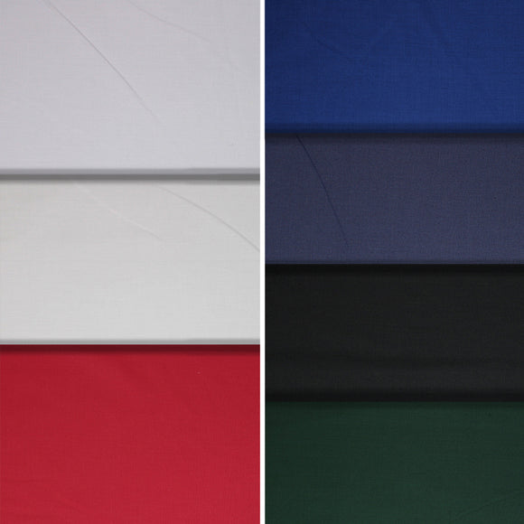 Group swatch wide broadcloth solids in various colours