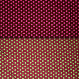 Group swatch assorted dots on burgundy fabrics