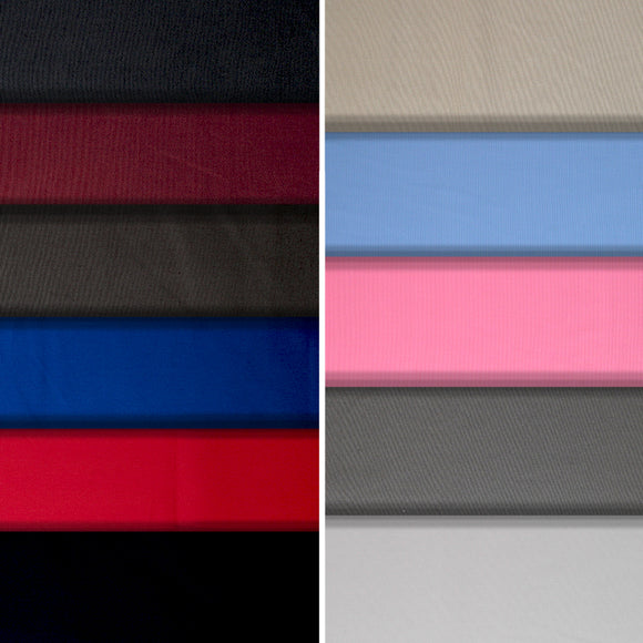 Group swatch twill poly/cotton blend solids in various colours