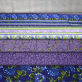 Group swatch hydrangea themed printed fabrics in various styles/colours
