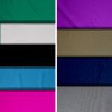 Group swatch tricot spandex fabrics in various colours