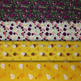 Group swatch food printed fabrics in various patterns/colours