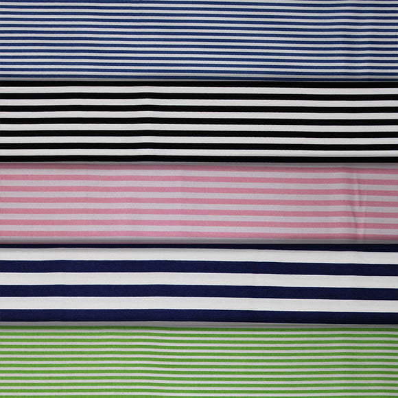Group swatch stripe printed fabric in various colours