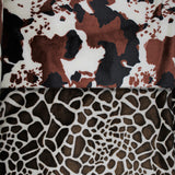 Group swatch assorted animal print fleece in various styles